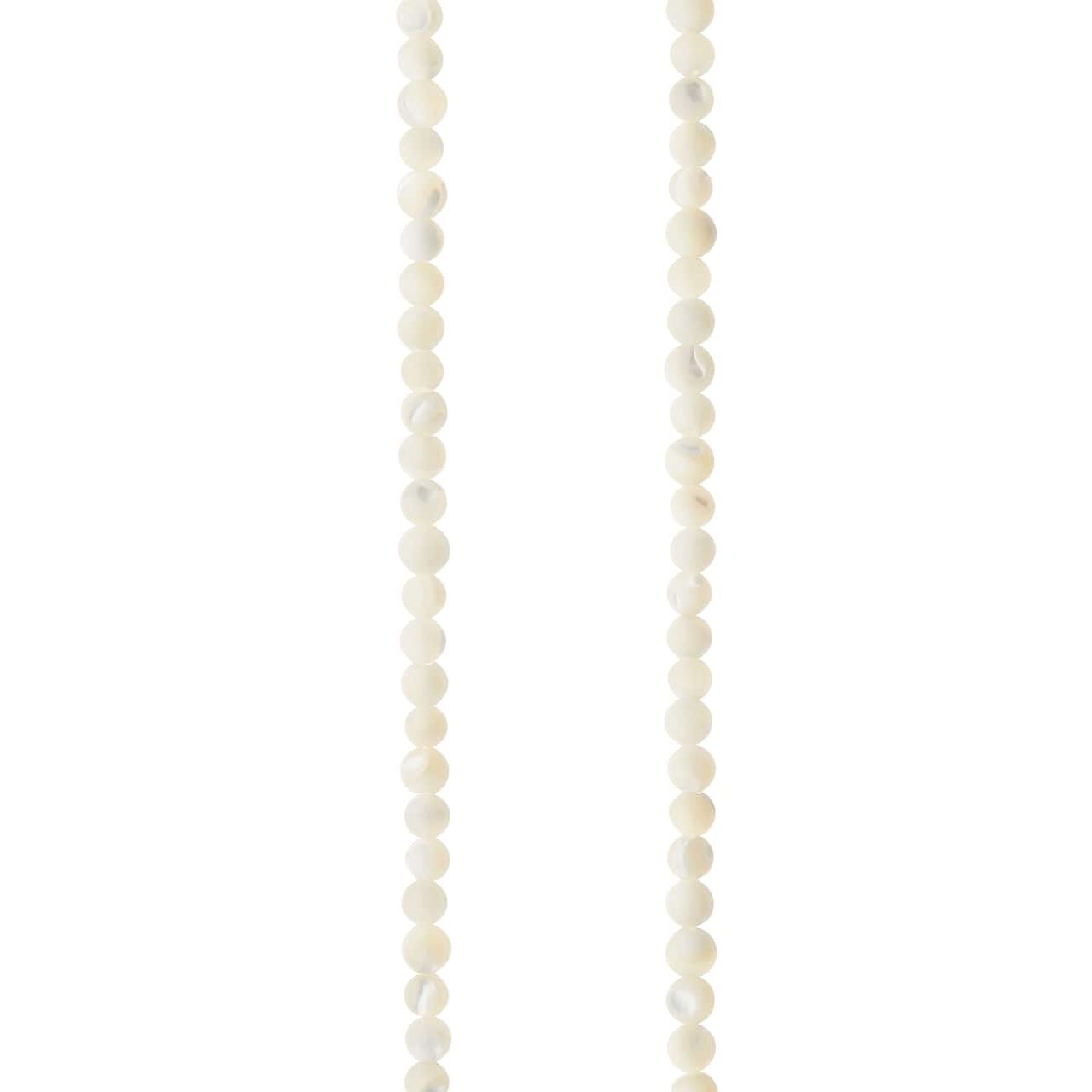 White Mother of Pearl Round Beads, 4mm by Bead Landing&#x2122;
